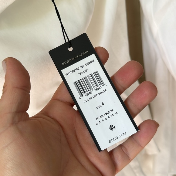 White romper BCBGMaxazria NEW off the shoulder flare arm peplum tiered detail - Picture 2 of 7